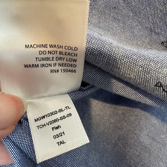 Hawker Rye Short Sleeve Shirt Men's M Tall button down collar fish / shark print - Picture 8 of 8